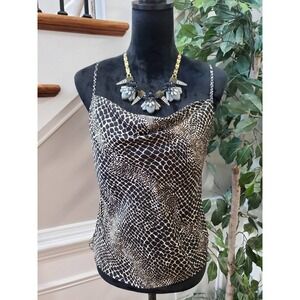 Banana Republic Women's Multicolor Snack Print Square Neck Sleeve Top Blouse PS